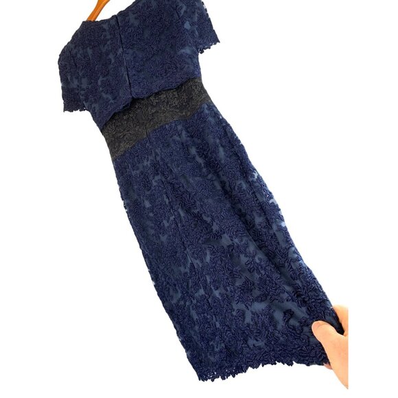 NWT Tadashi Shoji Mesh Lacy Overlay Pencil Dress Size 6 S Stretch RDD10676 - Picture 10 of 16